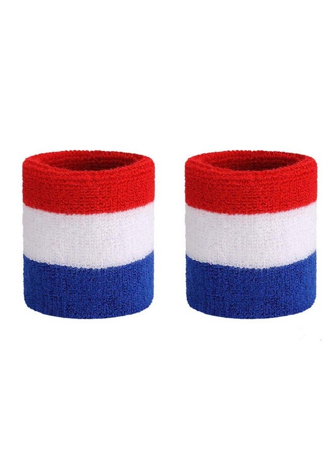 OnUpgo Wristband Sweatbands For Men And Women Athletic Cotton Terry Cloth Wrist Bands Sport Sweat Band For Basketball Tennis Football Baseball Running Gym (1 Pair) - Image 1