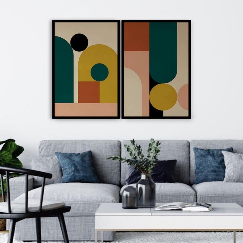 Marktna A double canvas painting with an abstract design, total dimensions 80 x 60 cm - Image 1