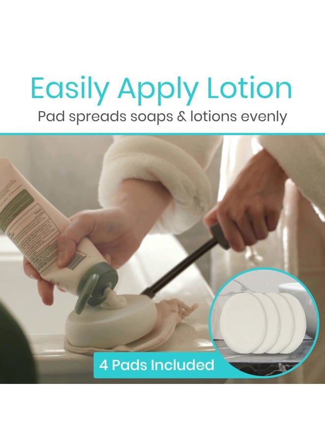 VIVE Bendable Lotion Applicator for Your Back - Easily Apply Sunscreen, Self Tanner, Moisturizer, & Cream to Feet, Back, & Body - Long Handled Shower Wand Brush for Women & Men - Reusable, Washable - Image 2