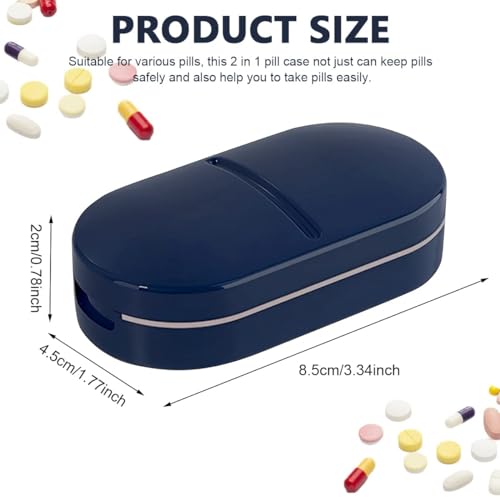 RADIONICS Stainless Steel Pill Case with Built-in LED Light, Eyeglasses Storage Box for Men and Women, Blue - Image 2