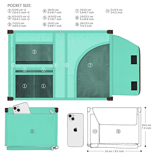 Mayplous A5 Conference Folder Business Organiser Bag Notepad Carrying Case Document Case A5 Portfolio Organiser Portfolio Binder with Zip (Mint Green) - Image 2