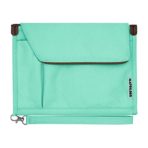 Mayplous A5 Conference Folder Business Organiser Bag Notepad Carrying Case Document Case A5 Portfolio Organiser Portfolio Binder with Zip (Mint Green) - Image 1
