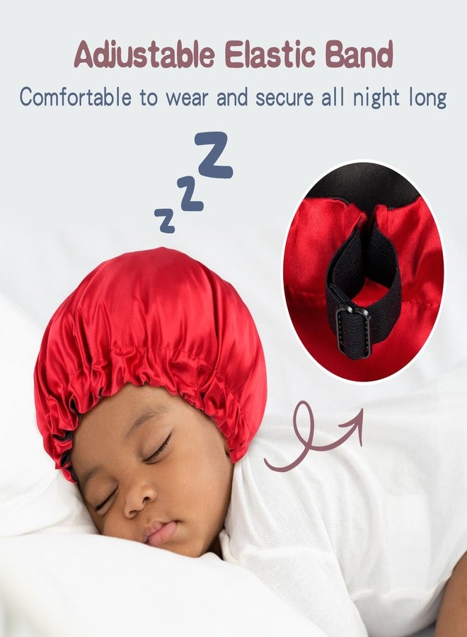 Fittia Baby Bonnet for 6-36 Months Sleeping: Reversible Smooth Satin for No Mess Toddler's Curly Hair, Adjustable Band No Slip - Image 2