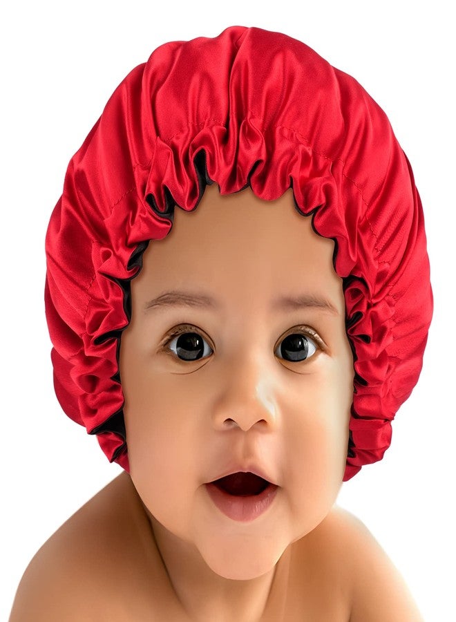 Fittia Baby Bonnet for 6-36 Months Sleeping: Reversible Smooth Satin for No Mess Toddler's Curly Hair, Adjustable Band No Slip - Image 1