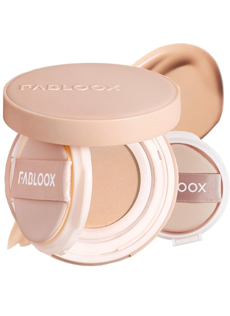 FABLOOX - LongLasting Cushion Foundation Natural Cover Foundation Makeup Breathable and Lightweight Makeup Cushion Foundation for Light Medium Skin Yellow Undertone 045 Fl Oz x 2 - Image 1