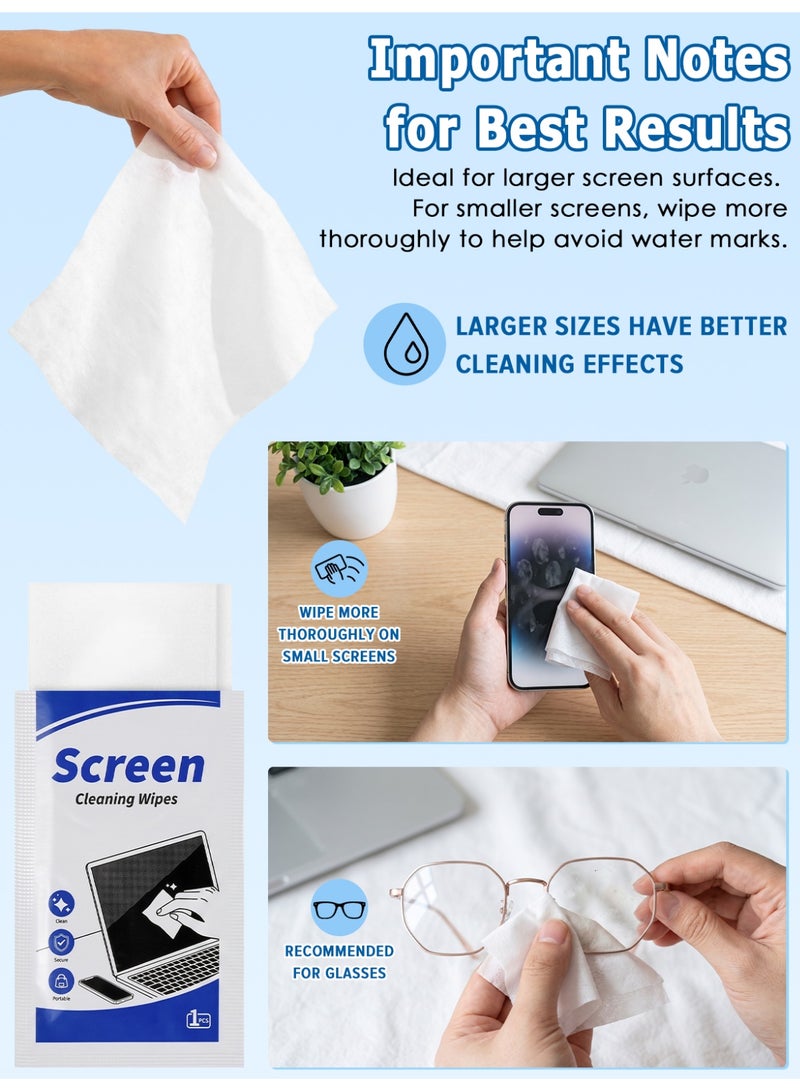 Naxifly 50 Pcs Screen Cleaning Wipes,ndividually Wrapped Pre-Moistened Wipes,Streak-Free Gentle Cleaner for Phone,Laptop,Tablet,Monitor,Camera LCD Screens,Portable Electronic Cleaner - Image 4