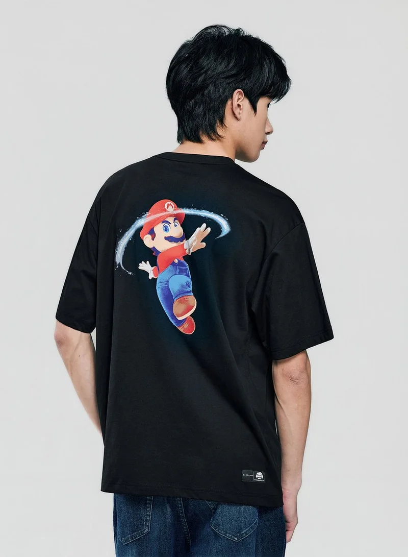 جيوردانو Men Relaxed Mario Back Graphic Cotton Tee
