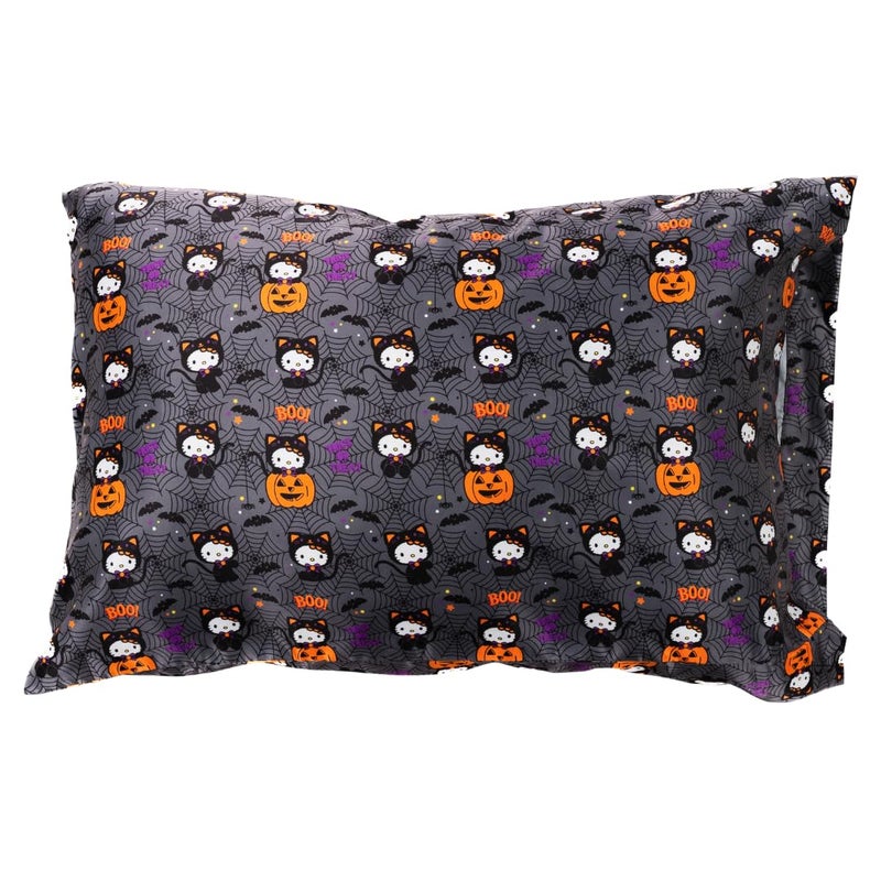 Franco Sanrio Hello Kitty Skeleton Halloween Beauty Silky Satin Standard Reversible Pillowcase Cover 20x30 for Hair and Skin  (Officially Licensed Product) by Franco Collectibles - Image 1