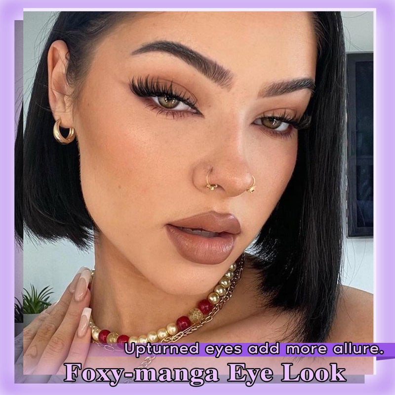 Goddvenus Manga Lash Cluster Kit Wispy Lashes Clusters Fluffy Eyelash Clusters Upturned Foxy Cluster Eyelash Extensions Kit D Curl Fairy Eyelash Extension Kit 10-16mm Individual Lashes Kit - Image 2