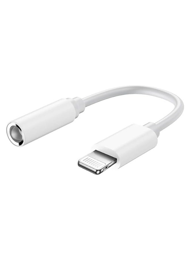 3.5mm Headphone Jack Adapter for iPhone, Lightning to AUX Audio Converter Compatible with iPhone 14/13/12/11/X/XS/8/7 – 1 Pack, White  - Image 1