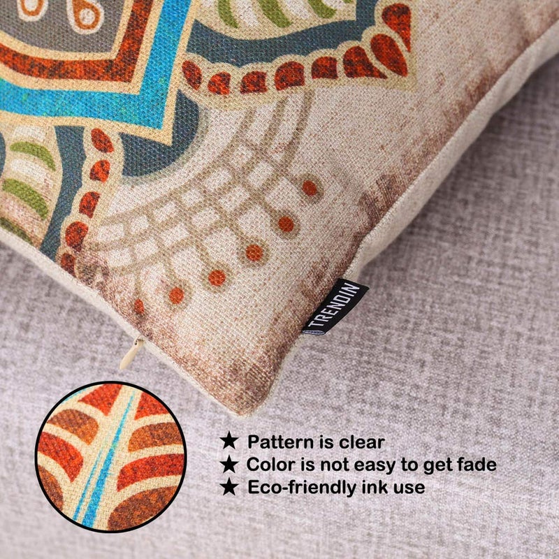 TRENDIN Decorative Throw Pillow Cover 18x18 inch Wooden Plank Orange Hello Fall Cushion Case Square Shape PL340TR - Image 5