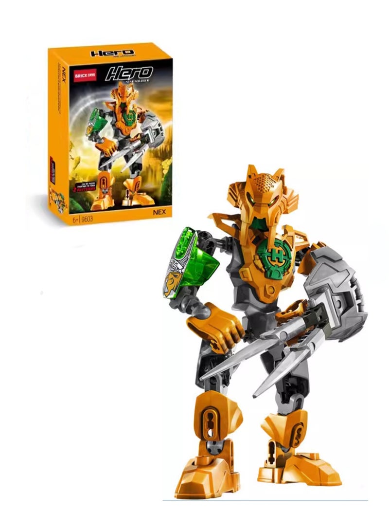 Children's Small Particle Educational Assembly Toy Model Hero Factory Nez Building Block Robot - Image 1