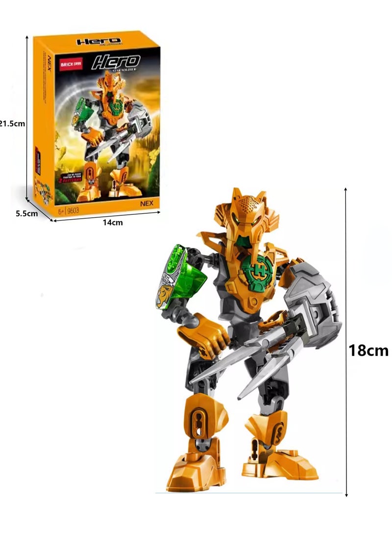 Children's Small Particle Educational Assembly Toy Model Hero Factory Nez Building Block Robot - Image 2