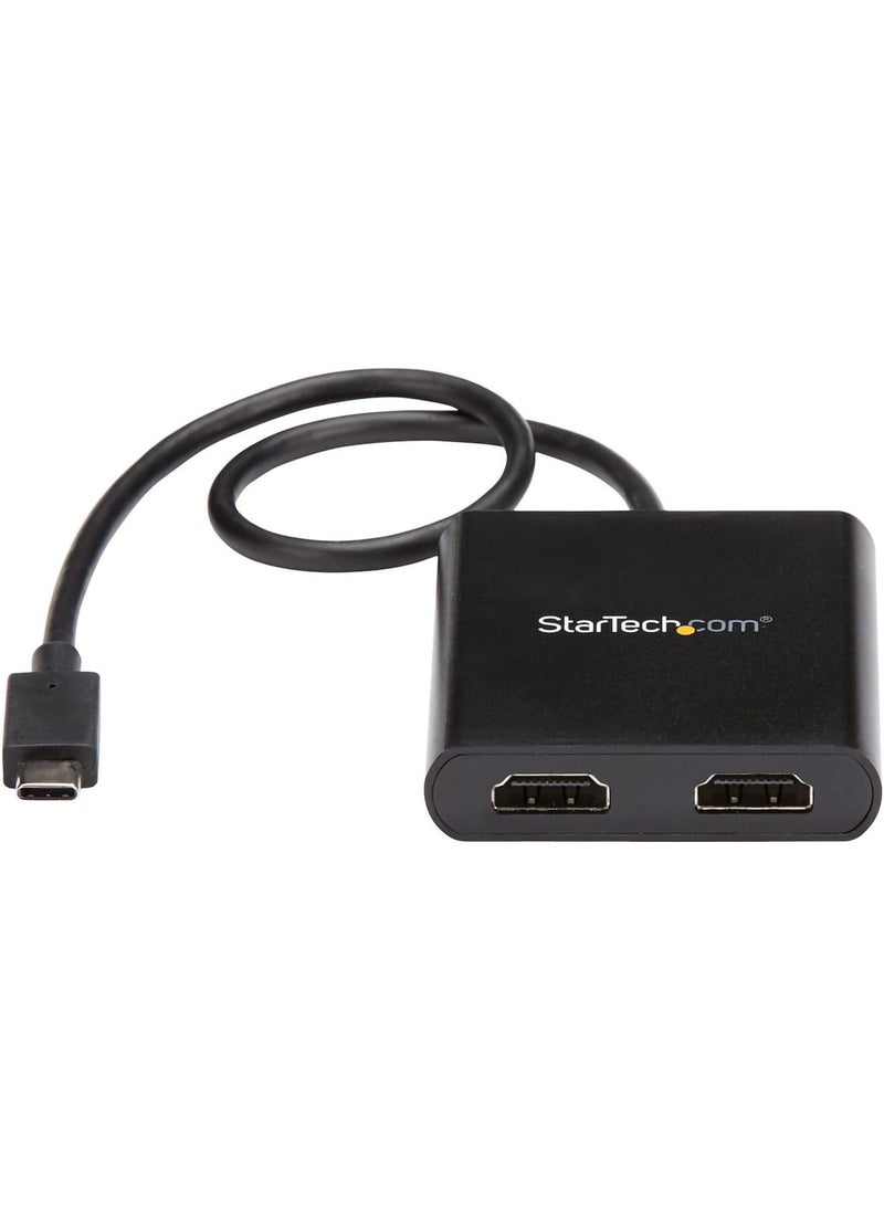 StarTech StarTechcom USBC to Dual HDMI Adapter USB TypeC MultiMonitor MST Hub Dual 4K 30Hz1080p 60Hz HDMI Laptop Display Extender  Splitter ExtraLong BuiltIn Cable Windows Only MSTCDP122HD  - Image 2