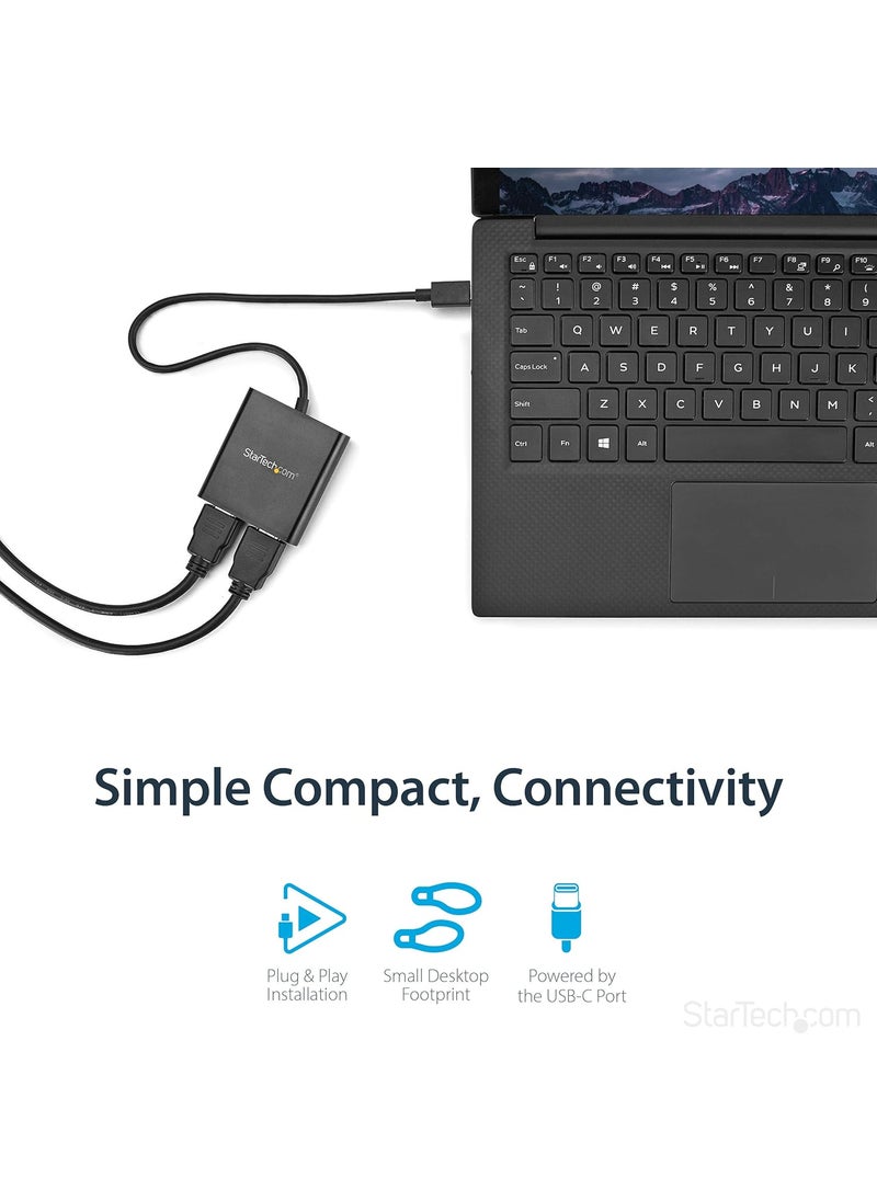 StarTech StarTechcom USBC to Dual HDMI Adapter USB TypeC MultiMonitor MST Hub Dual 4K 30Hz1080p 60Hz HDMI Laptop Display Extender  Splitter ExtraLong BuiltIn Cable Windows Only MSTCDP122HD  - Image 4