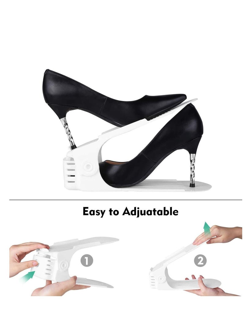 SYOSI Adjustable Shoe Slots Organizer Pack of 20 White - Image 2