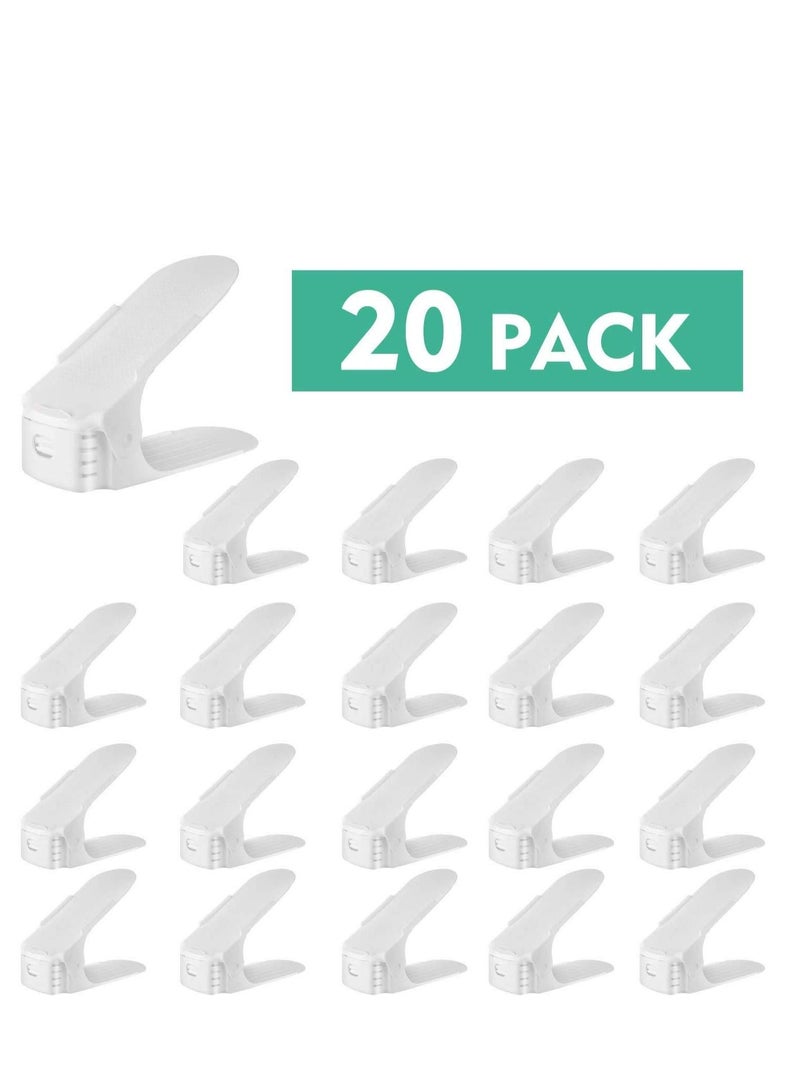 SYOSI Adjustable Shoe Slots Organizer Pack of 20 White - Image 4