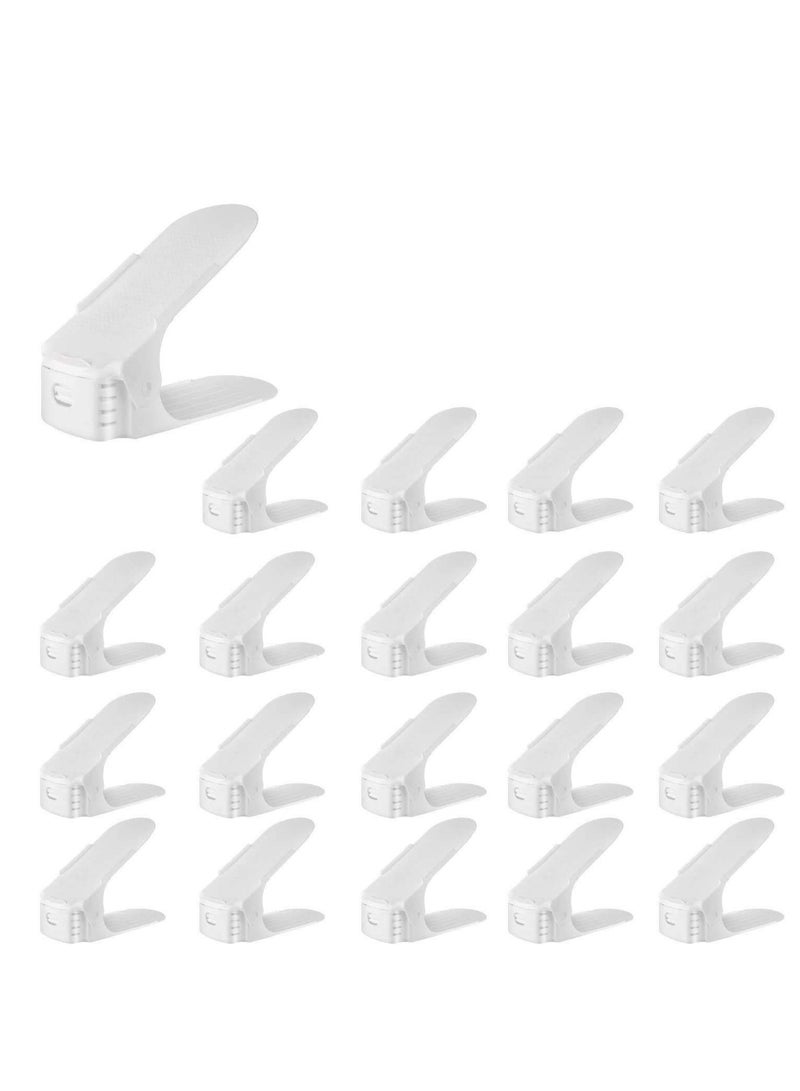 SYOSI Adjustable Shoe Slots Organizer Pack of 20 White - Image 1