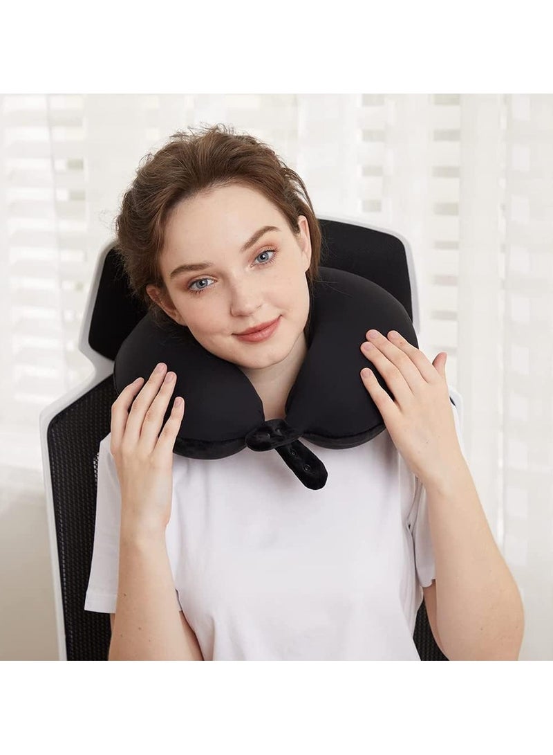 Halamine Travel Pillow Memory Foam Neck Pillow U Shaped Soft Support Adjustable Airplane Travel Pillow For Flight Comfort - Image 2