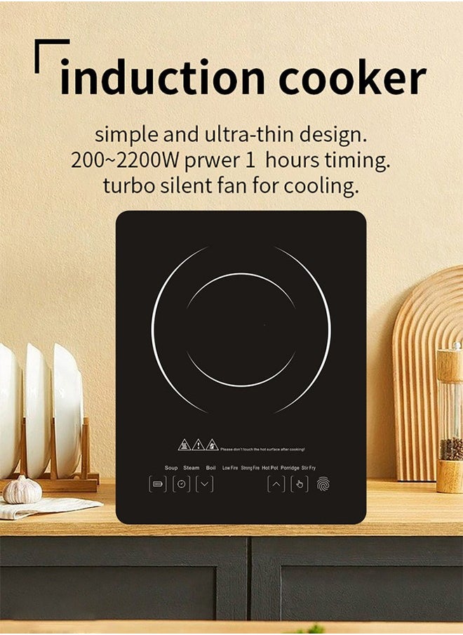 Arabest Induction Cooker,Portable Household Smart Cooktop,Black Crystal LED Touch Screen,Fast Heating,Suitable for Hotel/Home/Fast Food Restaurant  - Image 4