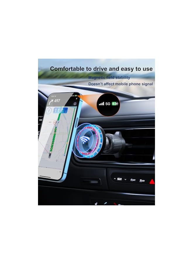 S-TOP Magnetic Car Phone Mount, Wireless Charging, Vacuum Suction Cup Base, 360-Degree Rotation, Black - Image 4