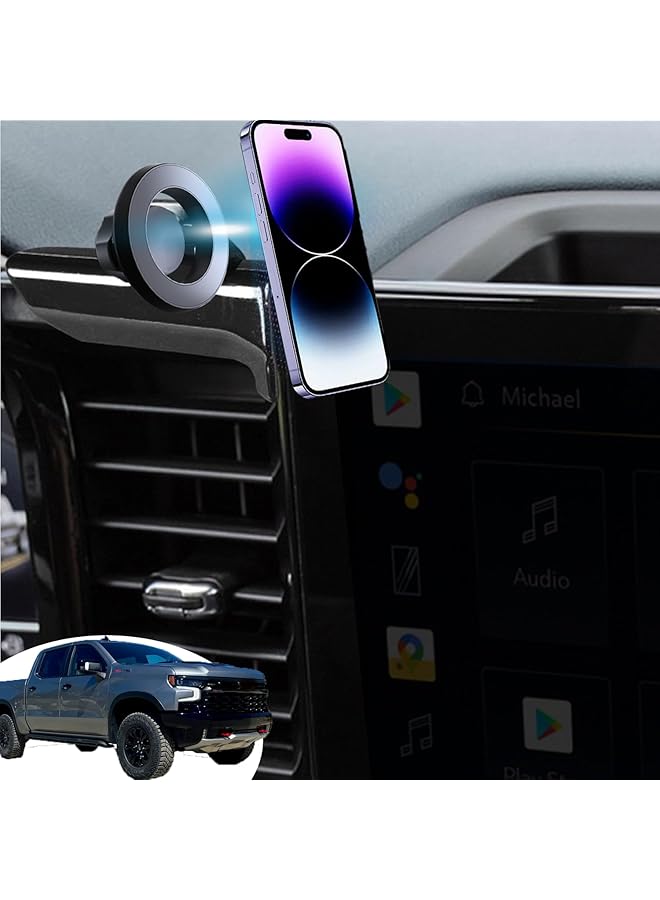 S-TOP Magnetic Car Phone Mount, Wireless Charging, Vacuum Suction Cup Base, 360-Degree Rotation, Black - Image 1