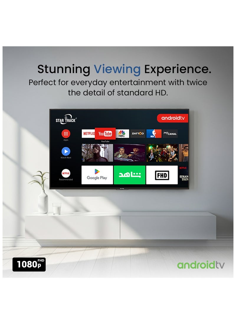 STAR TRACK - 50" Smart TV | Android 14, Full HD, Netflix, YouTube, Miracast, Bezel less, Satellite receiver, STAR TRACK - Image 1