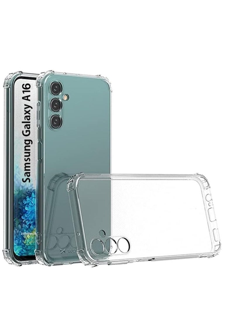 Samsung Galaxy A16 5G Clear Cover Case soft TPU Transparent Silicone Rubber Back Protective Case shock Absorbent Reinforced Corner for Samsung Galaxy A16 5G Clear (Clear)