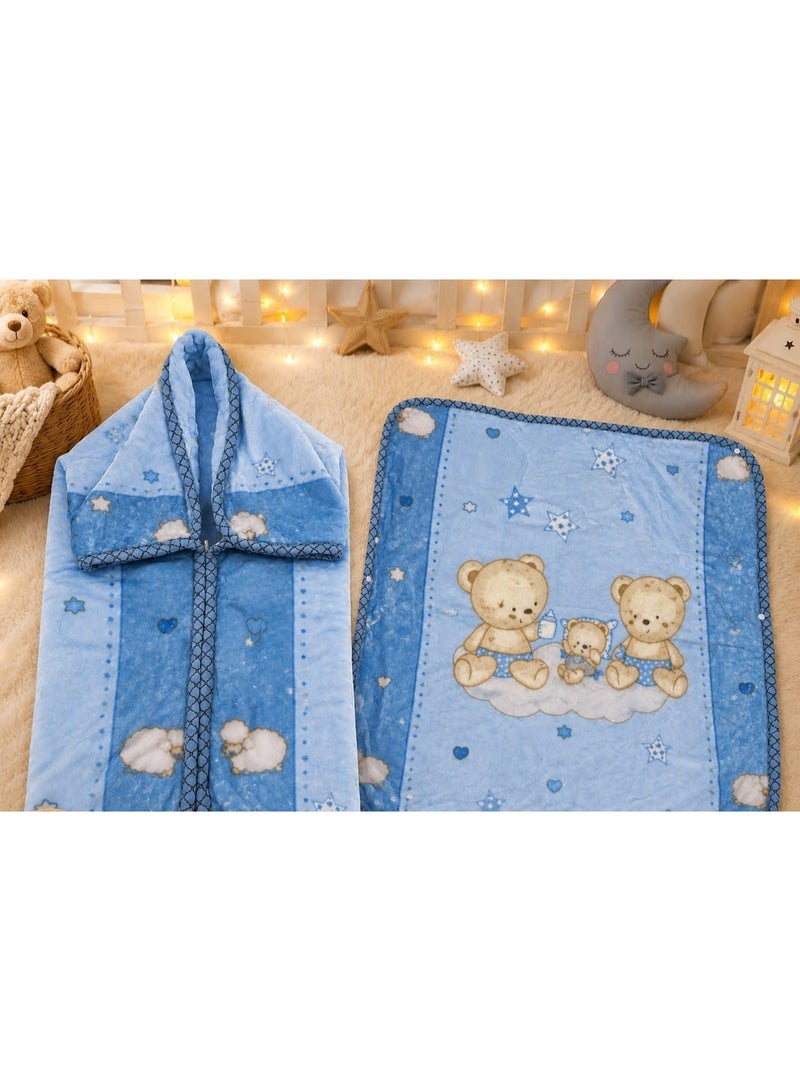Embossed Two-Layer Baby Blanket (Zipper)
