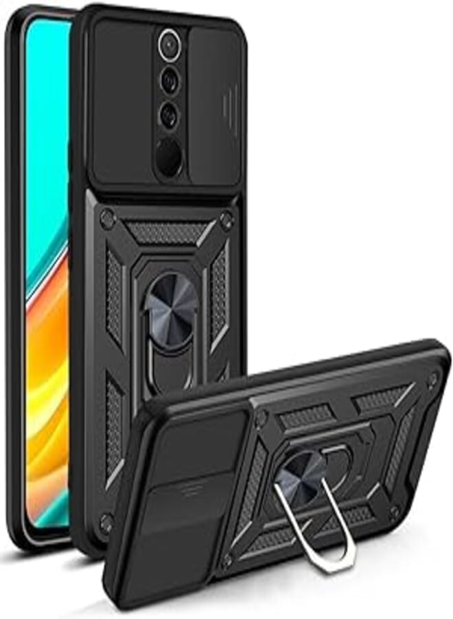 Case Cover Shock resistant Sliding CamShield TPU + PC Compatible with Redmi Note 8 Pro (black) 