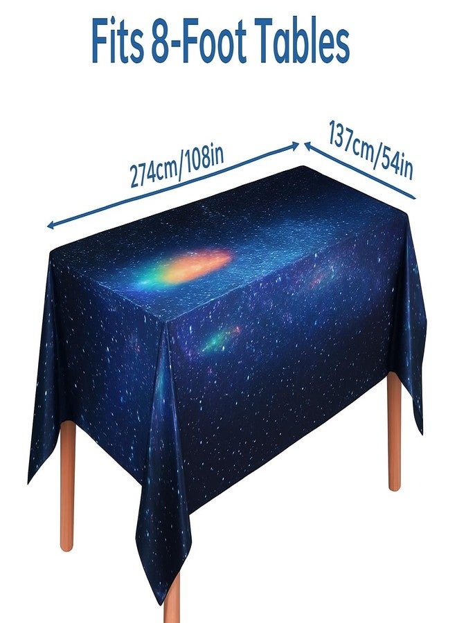 NiHome 3-Pack Iridescent Disposable Tablecloth 54"x108", Adds Sparkle to Birthdays, Holidays, Outdoor Parties, Family Reunions, School Events, Durable Waterproof BOPP Film with Easy Cleanup (Galaxy) - Image 5