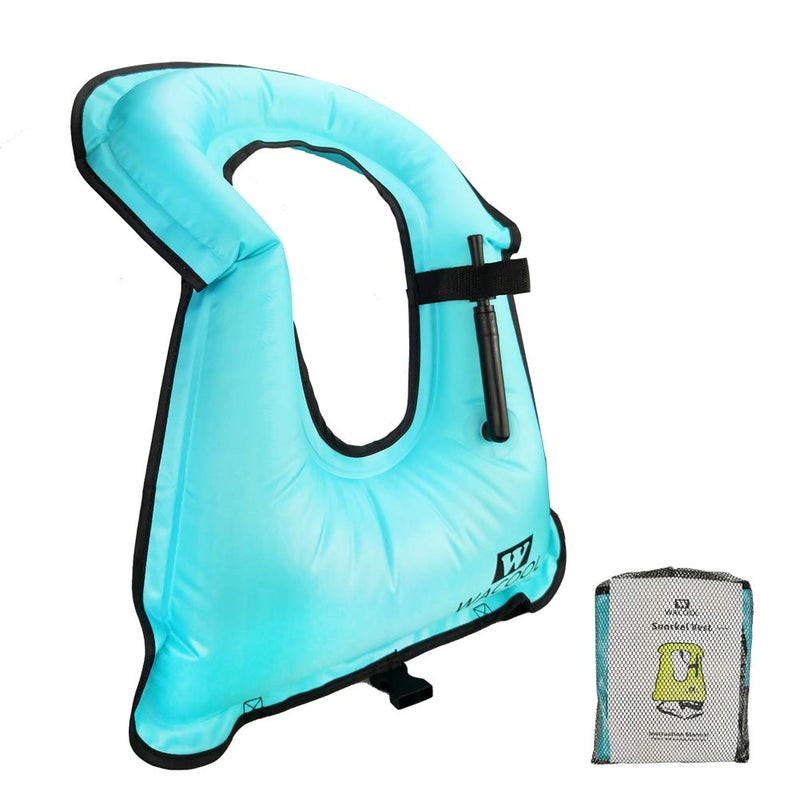 WACOOL Inflatable Snorkel Diving Swimming Scuba Vest Jacket for Adult Youth Kids (Adult, Sky Blue) - Image 1