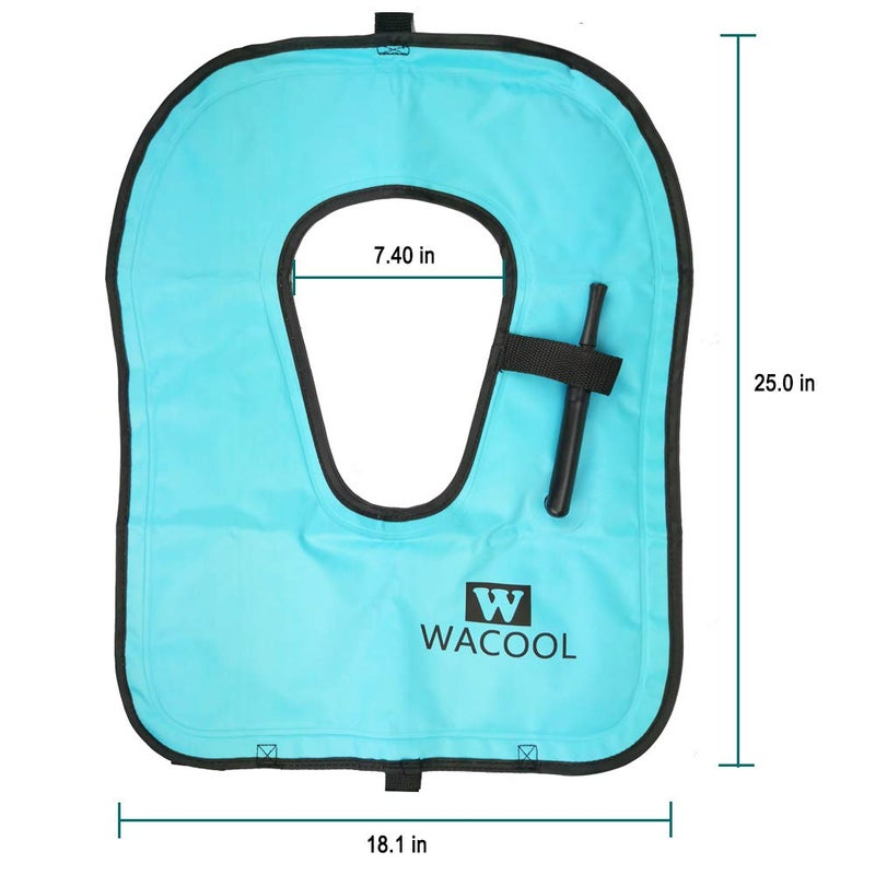 WACOOL Inflatable Snorkel Diving Swimming Scuba Vest Jacket for Adult Youth Kids (Adult, Sky Blue) - Image 2