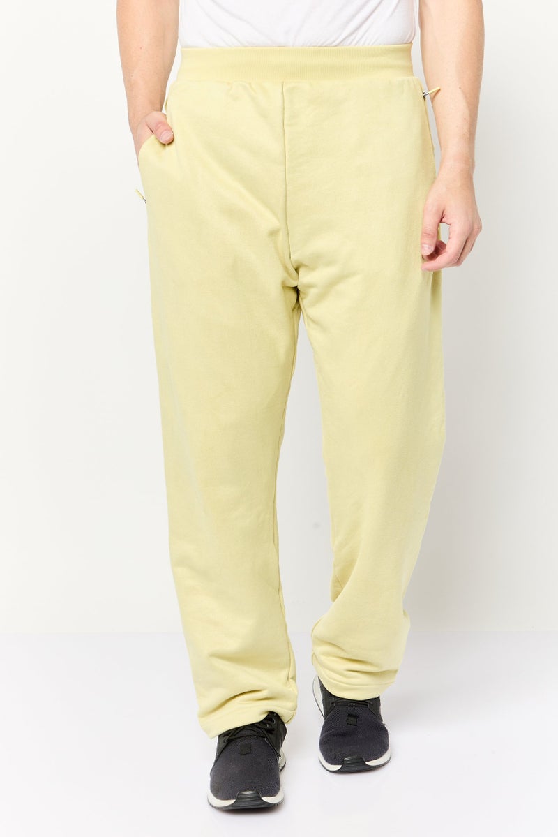 Adidas Men Sportswear Fit Outdoor Sweatpants, Light Yellow - Image 1