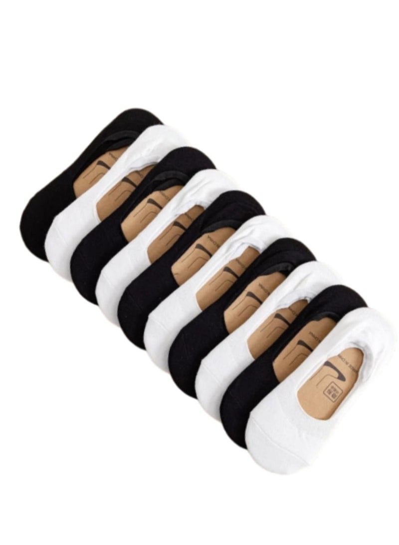 Cotton Casual Socks, Set of 10 Pairs, White and Black  - Image 1