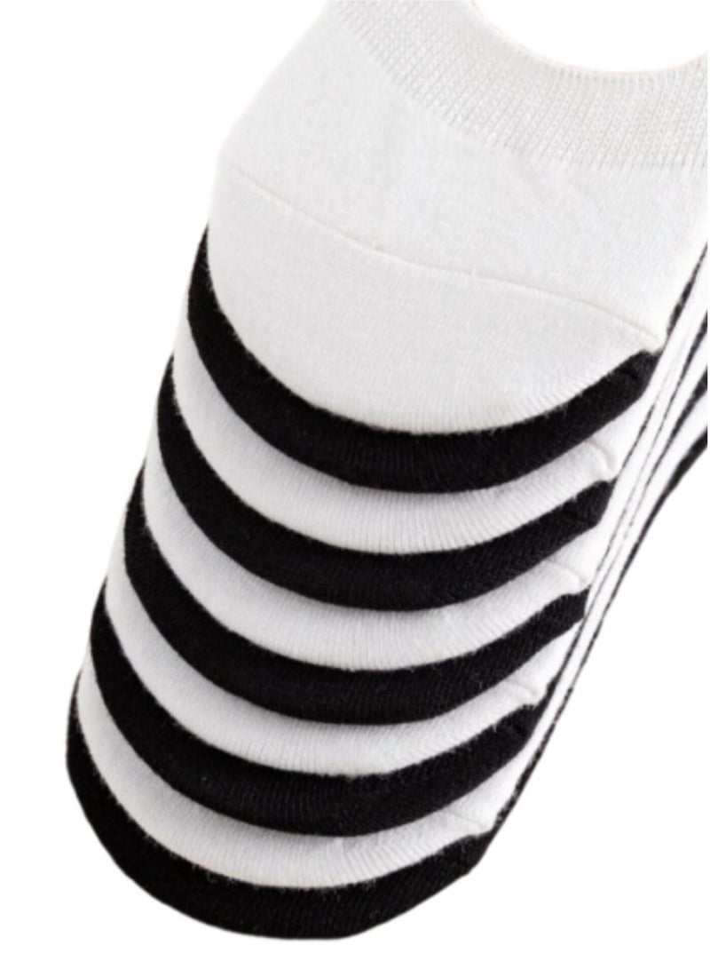 Cotton Casual Socks, Set of 10 Pairs, White and Black  - Image 2