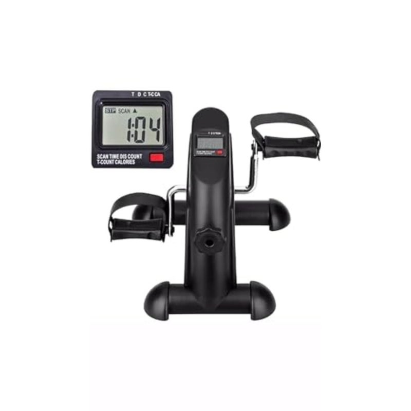 e World Mini Exercise Bike, Under Desk Bike Pedal Exerciser - Portable Foot Cycle Machine - Arm and Leg Peddler Machine with LCD Screen Displays Black - Image 4