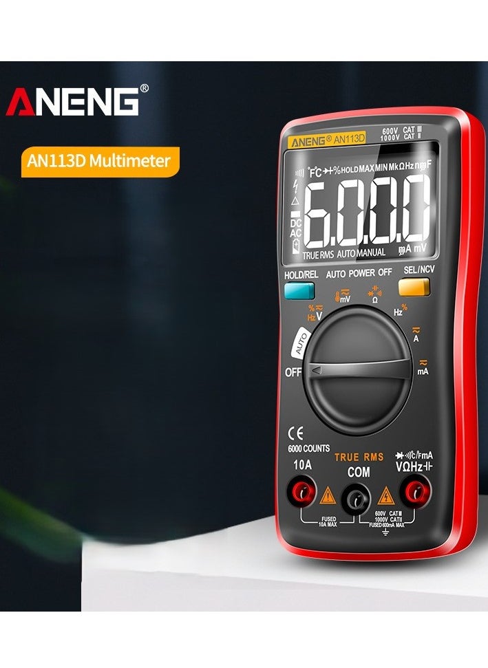 ANENG - ANENG AN113D Digital Multimeter Electrical Meter 6000 Counts DC/AC Current Voltage Tester Meters True RMS Auto Ranging LCD Display Temperature Measurement - Image 1