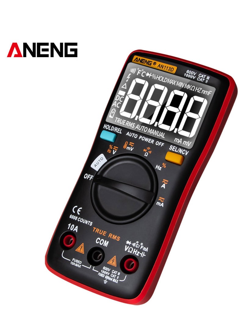 ANENG - ANENG AN113D Digital Multimeter Electrical Meter 6000 Counts DC/AC Current Voltage Tester Meters True RMS Auto Ranging LCD Display Temperature Measurement - Image 1