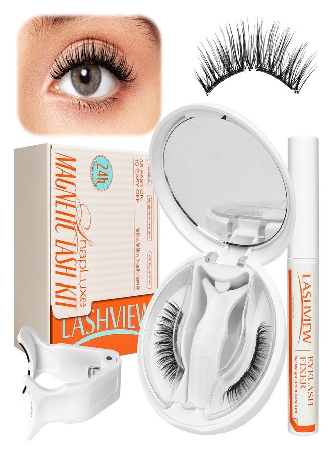 LASHVIEW Upgrade Magnetic Eyelashes with Applicator Soft Magnetic Eyelashes Natural Look Reusable No Glue Needed Easy to Wear and Remove (YT24) - Image 1