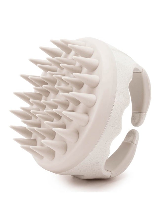 BTYMS Hair Scalp Massager Shampoo Brush Hair Scrubber Scalp Shampoo Brushes Hair Washing Brush Silicone Scalp Exfoliator for Dandruff Removal- Beige - Image 1