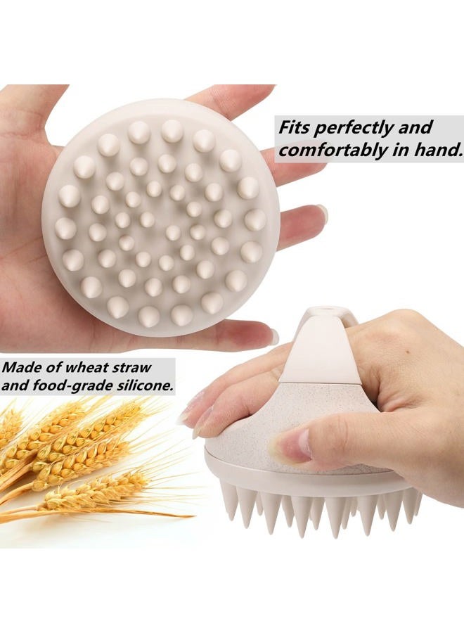 BTYMS Hair Scalp Massager Shampoo Brush Hair Scrubber Scalp Shampoo Brushes Hair Washing Brush Silicone Scalp Exfoliator for Dandruff Removal- Beige - Image 3