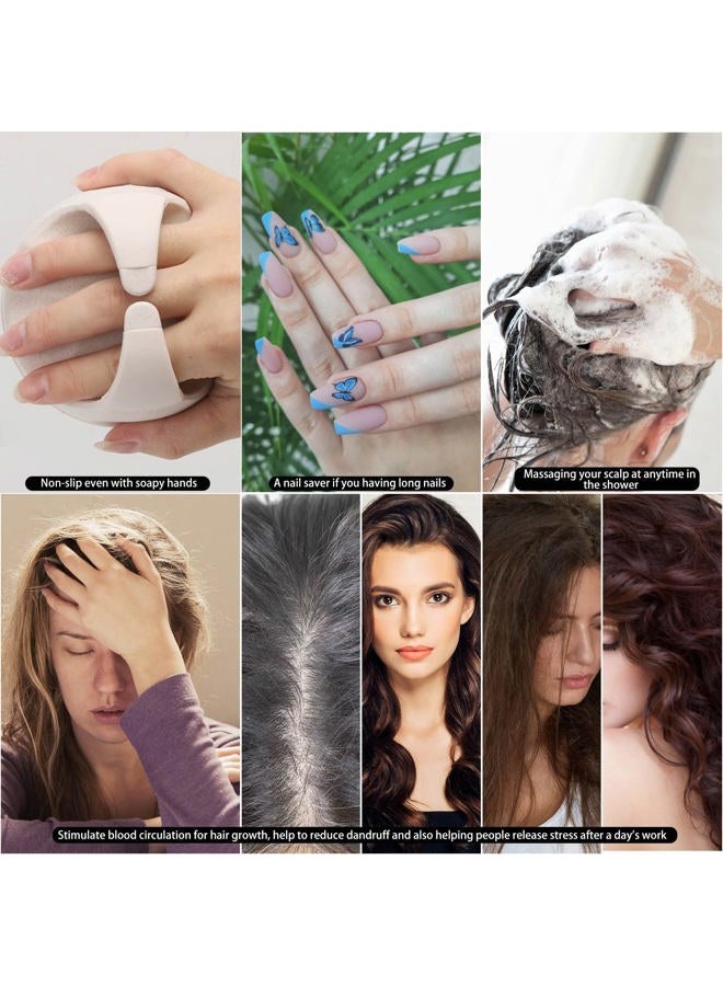 BTYMS Hair Scalp Massager Shampoo Brush Hair Scrubber Scalp Shampoo Brushes Hair Washing Brush Silicone Scalp Exfoliator for Dandruff Removal- Beige - Image 5
