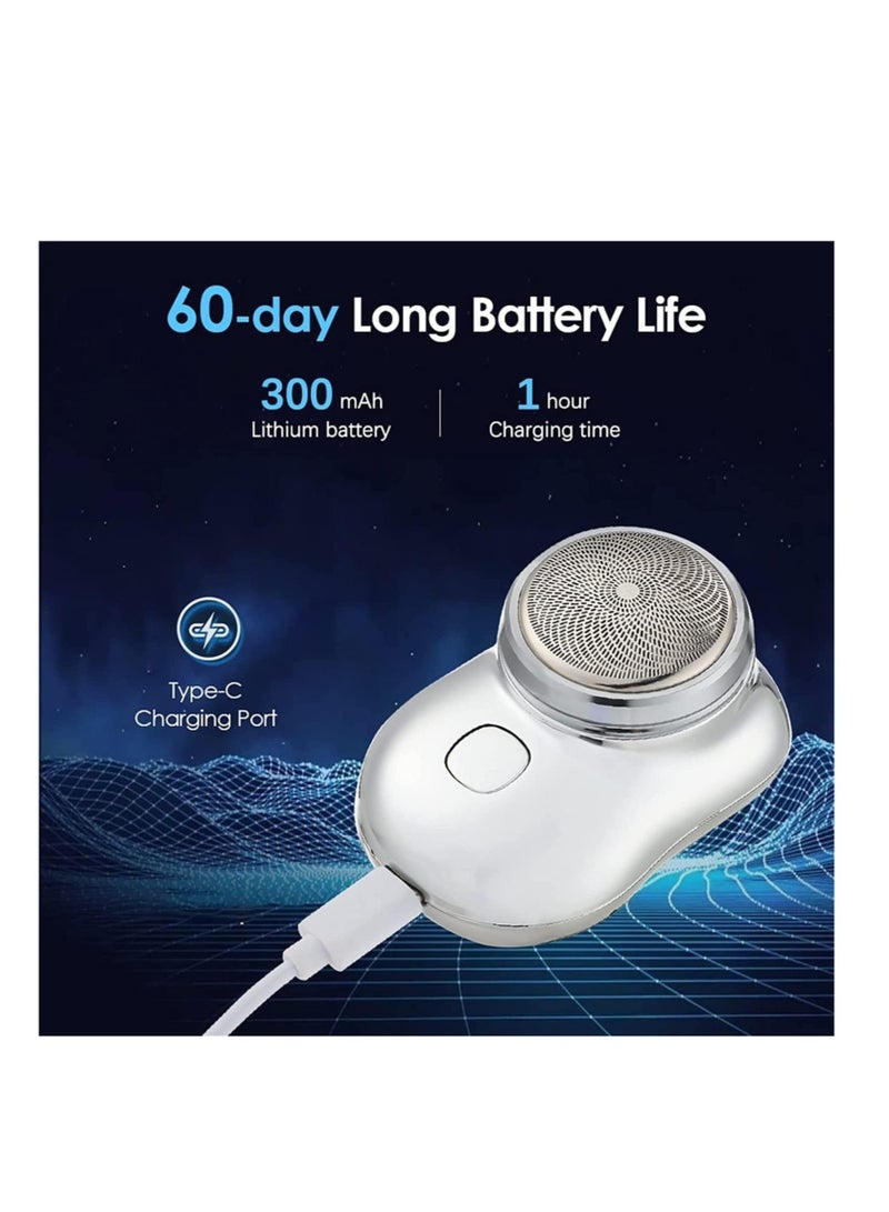 ELTRAZONE USB Mini Shaver Pocket Portable Electric Shaver, 2023 New Travel Electric Razor Round Shaving Machines for Men, Wet Dry Magic Rechargeable Mini Shavers Mens Electric Razors for Shaving Face (Black) - Image 2