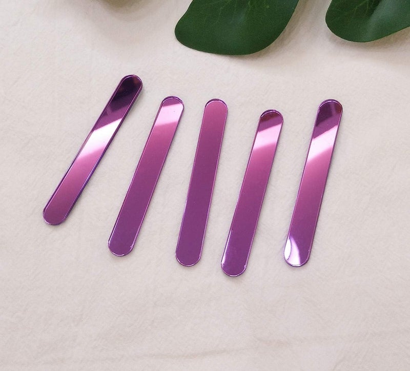 ACFENG Reusable Acrylic Cakesicle Popsicle Sticks,Mini (2.75") Cake Pop Sticks for Party, Festival,Home,DIY Set of 30 (Purple Mirror) - Image 1