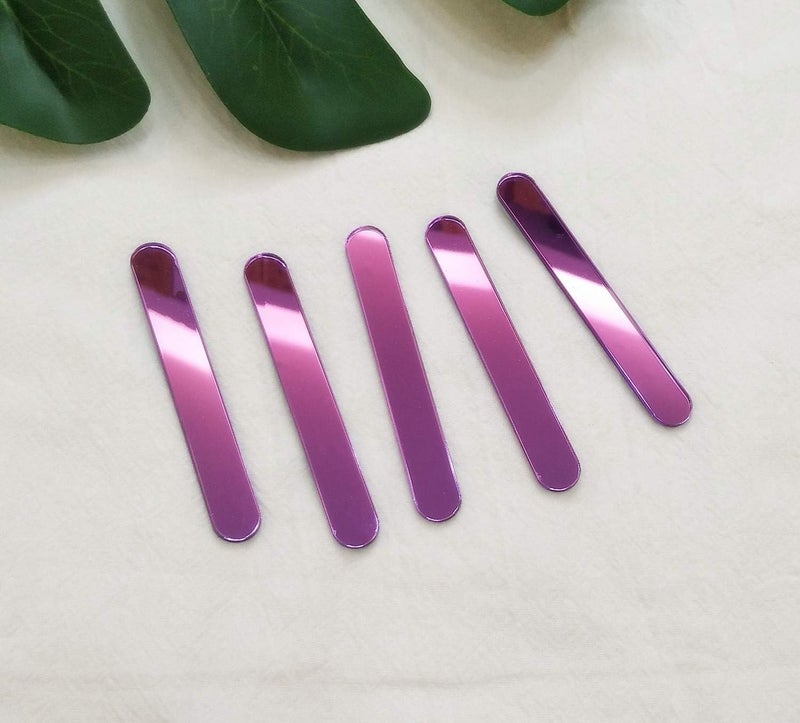 ACFENG Reusable Acrylic Cakesicle Popsicle Sticks,Mini (2.75") Cake Pop Sticks for Party, Festival,Home,DIY Set of 30 (Purple Mirror) - Image 3