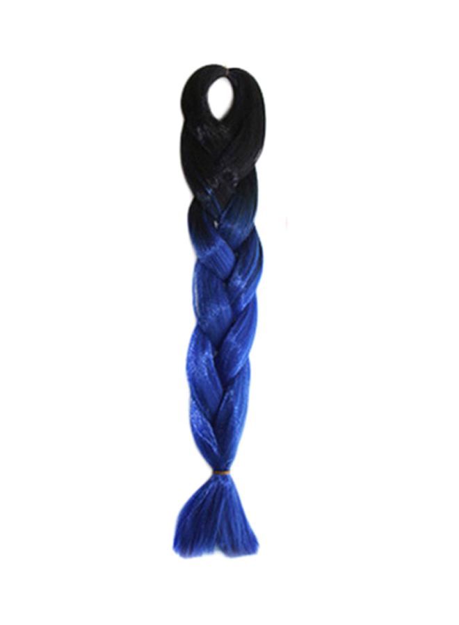 NIBEMINENT Gradient Small Braid Pigtail Wig Black/Blue 1x1x1cm