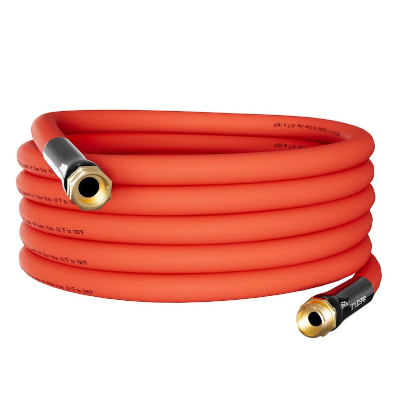 SPECILITE 34 HotCold Garden Water Hose 25 ft 50190Flexible Lightweight With 34 Brass Fittings for Yard Outdoor Farm Red - Image 2