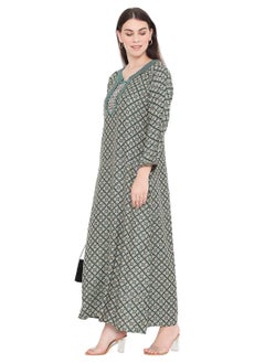 HANA & SARA CREATIVE THREAD EMBROIDERY WITH STYLISH PRINTED DESIGN ARABIC KAFTAN FARASHA DRESSES  - Image 5