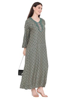 HANA & SARA CREATIVE THREAD EMBROIDERY WITH STYLISH PRINTED DESIGN ARABIC KAFTAN FARASHA DRESSES  - Image 4